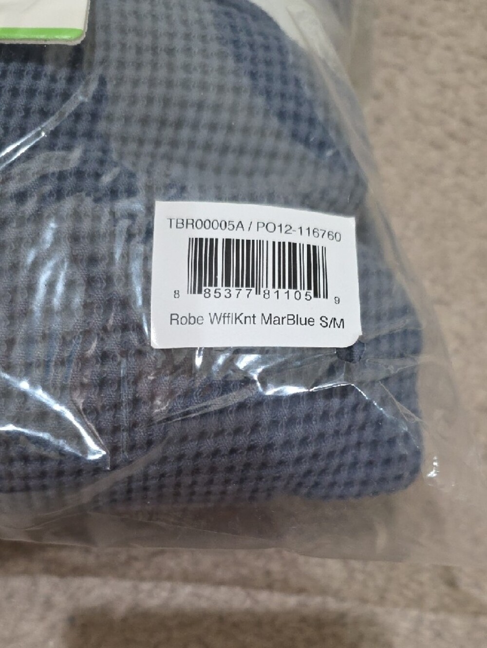 Cariloha Waffle Robe in Slate Blue - Picture 3 of 4